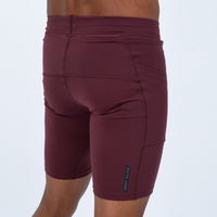Zoot Sports RUN BOTTOMS Men's Elite Run 9" 1/2 Tight - Burgundy
