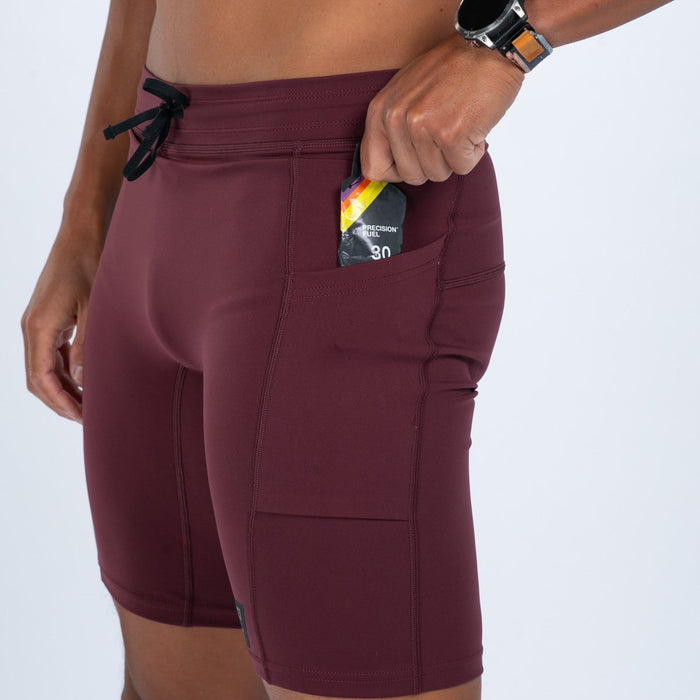 Zoot Sports RUN BOTTOMS Men's Elite Run 9" 1/2 Tight - Burgundy