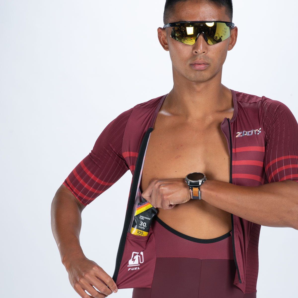 Zoot Sports TRI RACESUITS Men's Ultra P1x Tri Racesuit - Burgundy